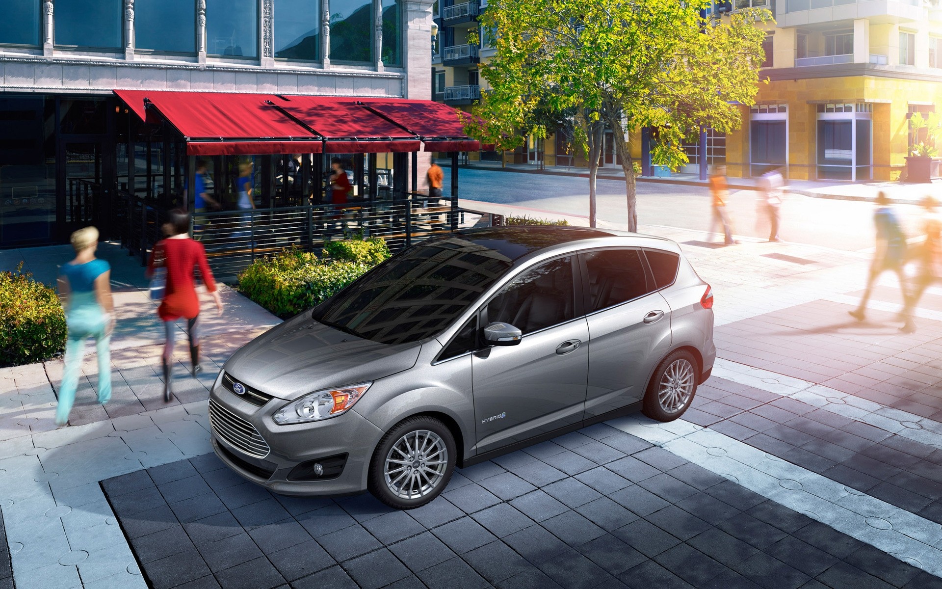 ford car vehicle street city pavement travel transportation system road luxury outdoors urban traffic ford c max