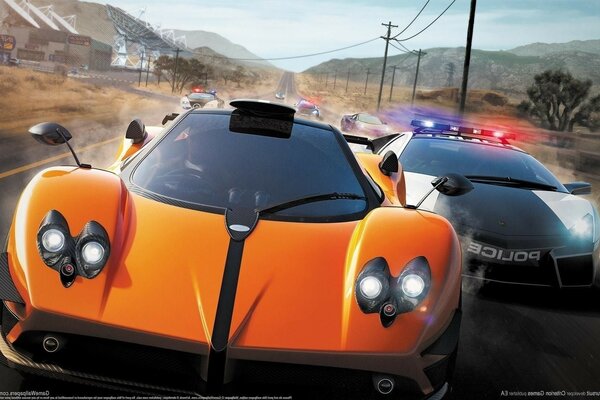 Nfs hot pursuit soif de vitesse course COP Lamborghini