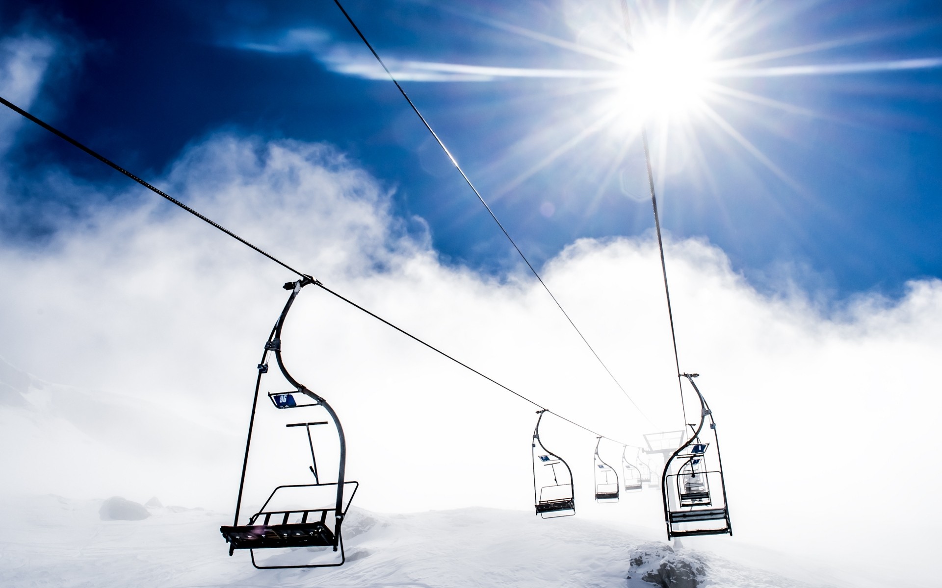 hiver ciel soleil fils nature neige en plein air haute montagnes