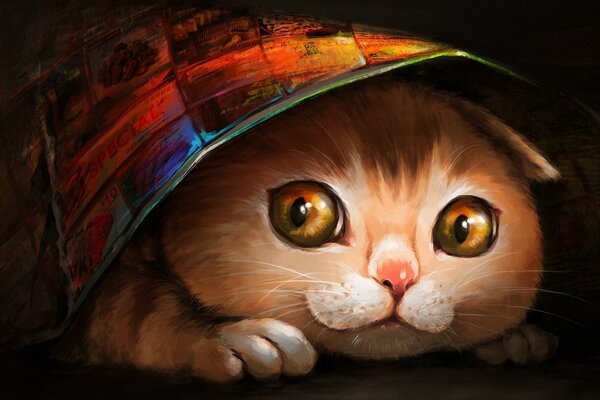 Прекрасний кішка живопис