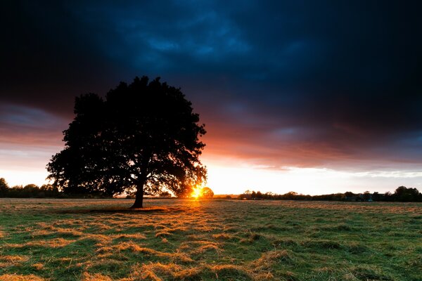 Le coucher de soleil avant la tempête est différent