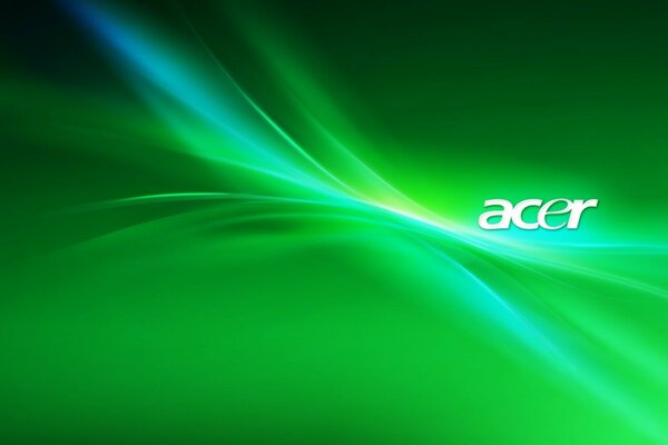 Fundo verde com a inscrição Acer