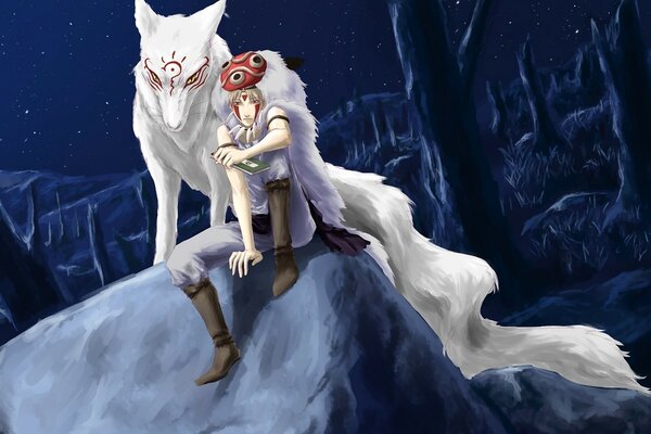 El hombre y el gran lobo blanco