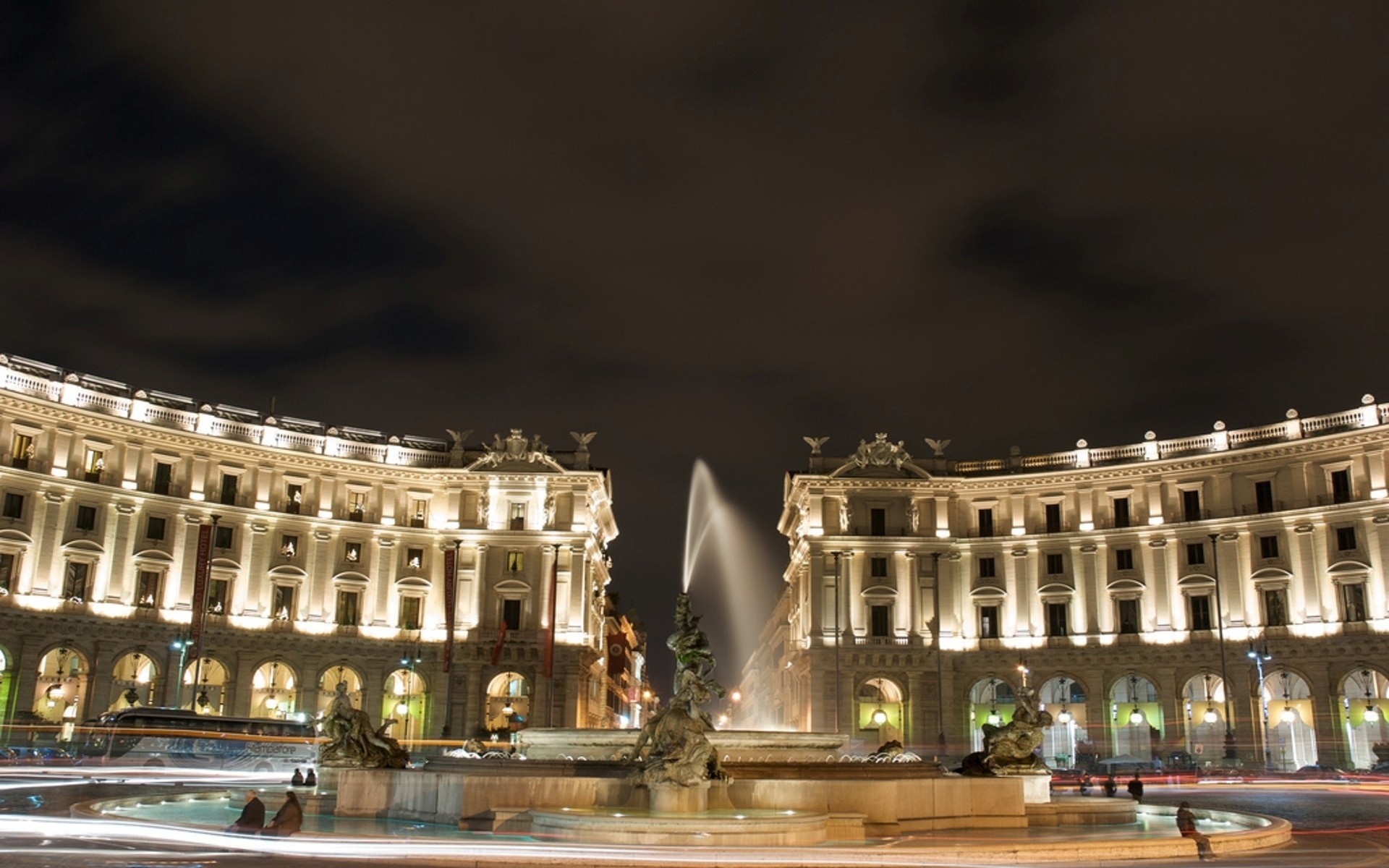 italy travel architecture city building illuminated square landmark dusk tourism outdoors sky old fountain urban evening sightseeing ancient tourist administration