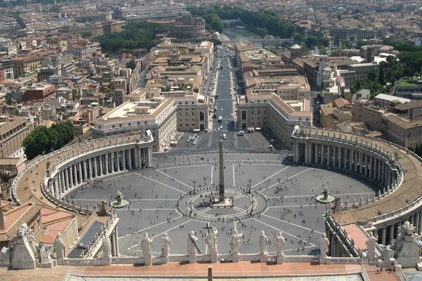 Italian city, view of the square