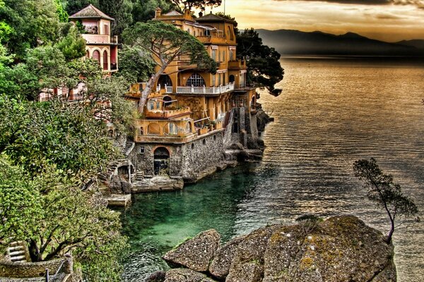 Italian beautiful house by the water