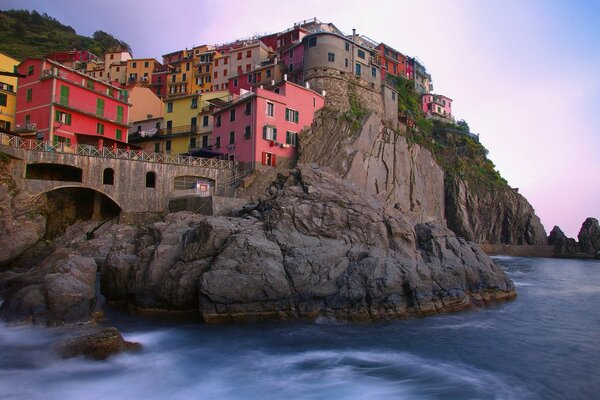 Rocky town on the seashore