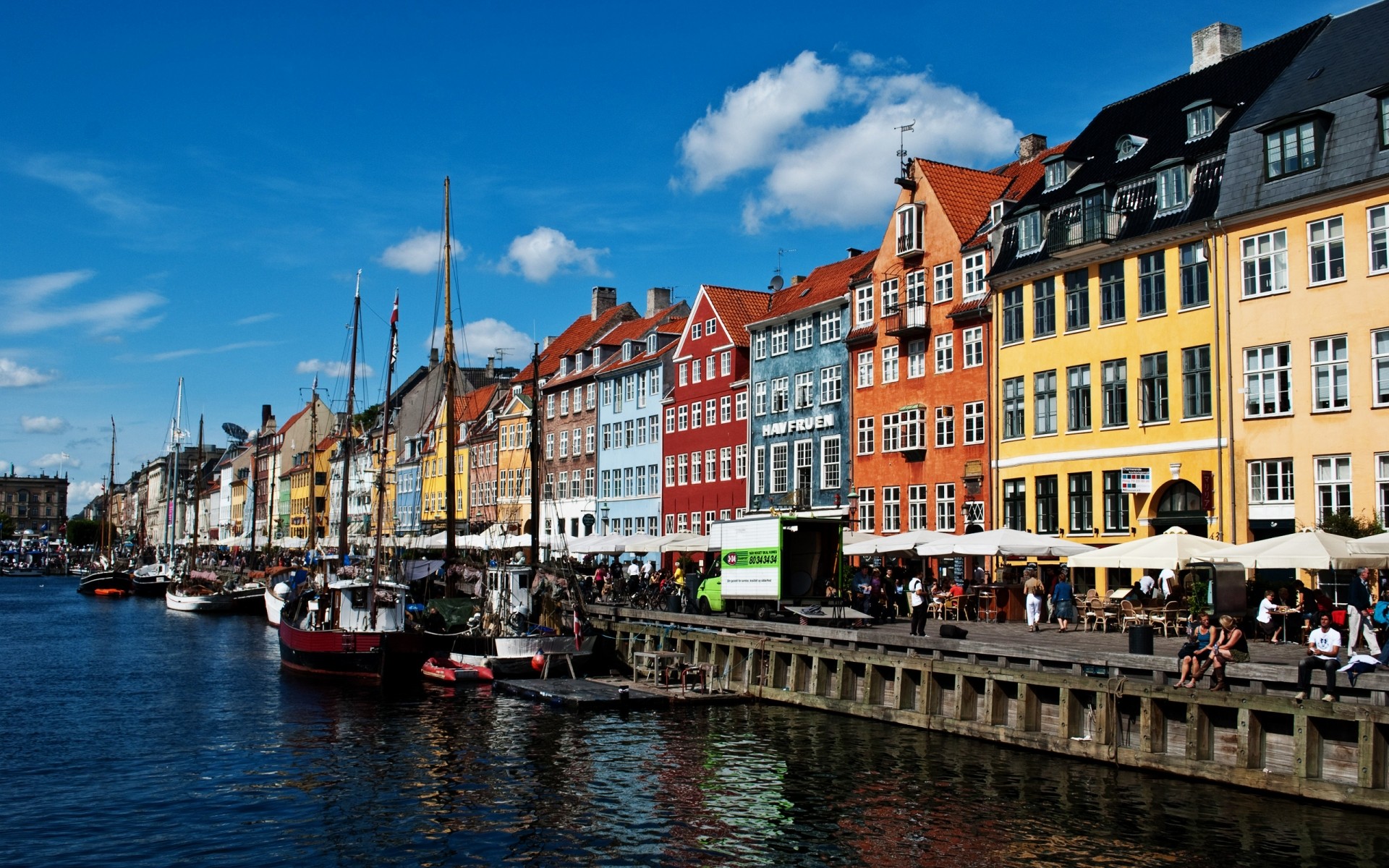 denmark water canal travel city architecture building tourism waterfront river outdoors boat town house sky bridge street reflection urban sea oresund region danish promenade boats landscape