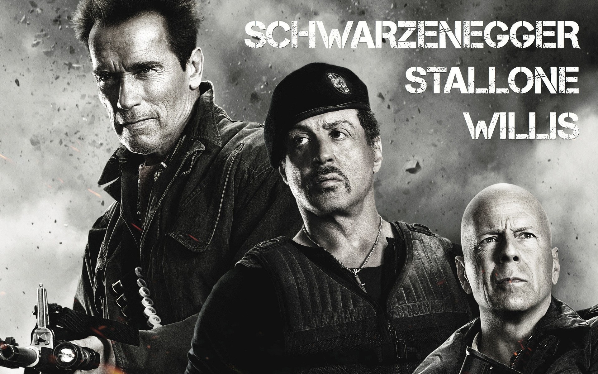 filme mann erwachsener porträt krieg eins militär zwei expendables bruce willis arnold schwarzenegger sylvester stallone