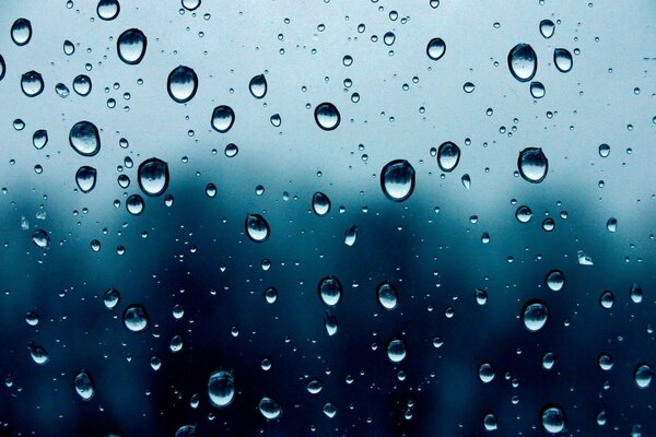 Water drops on frosted glass