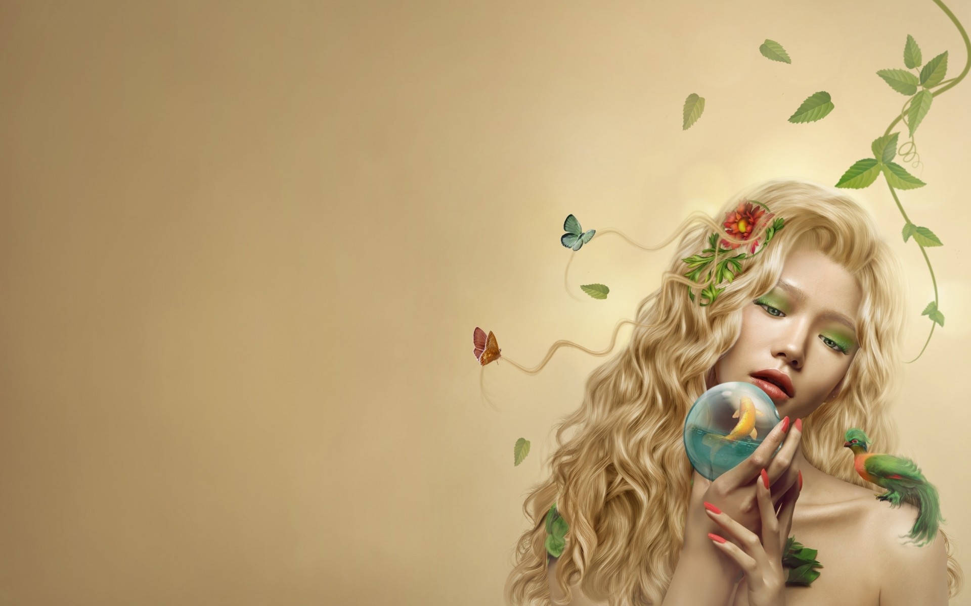 девушка портрет искусство цветок женщина цвет модель