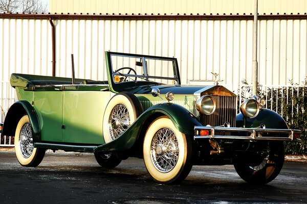 Beautiful light green retro convertible