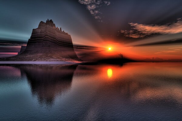 Excellent sunset reflection