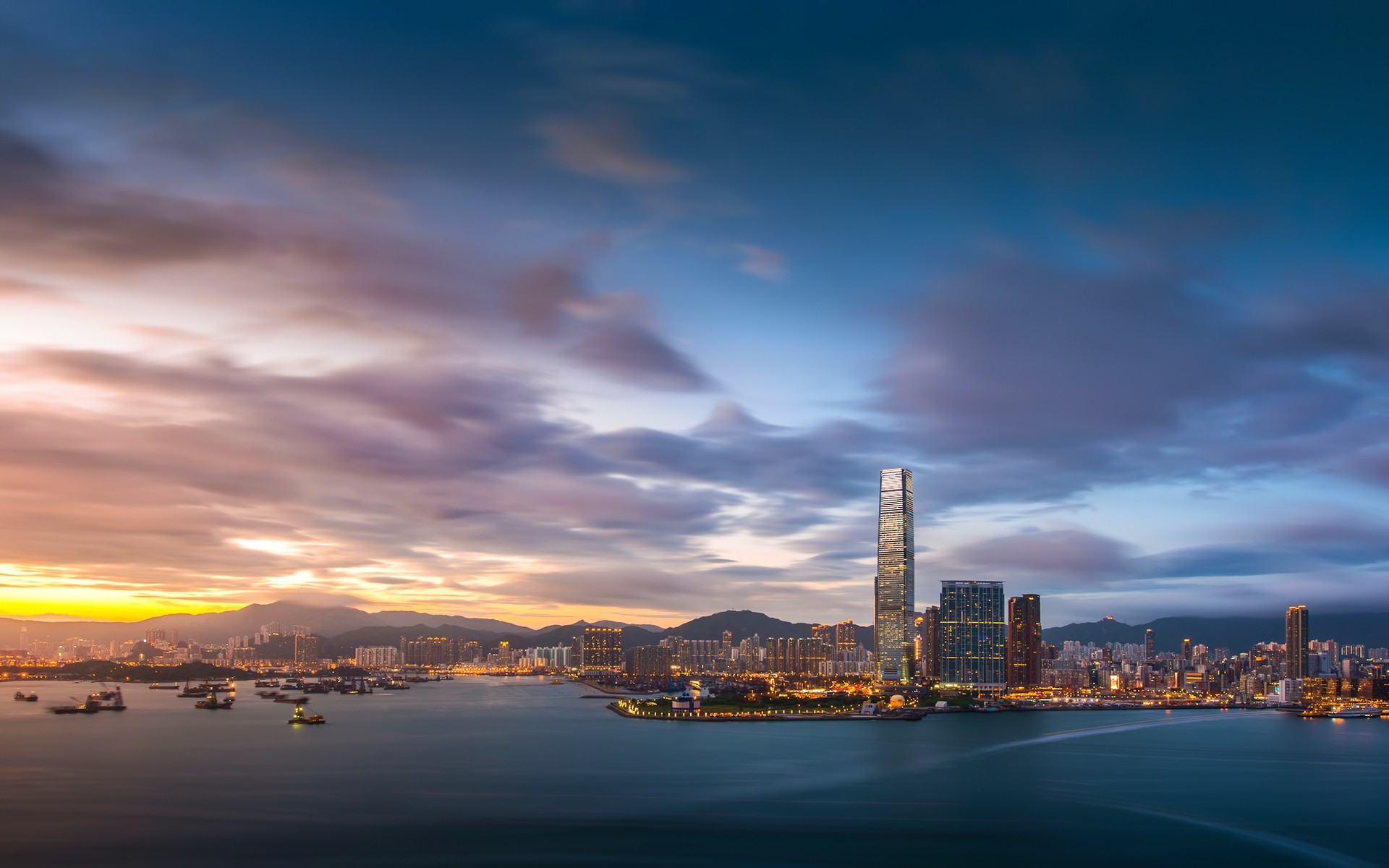 chine coucher de soleil eau ville ciel voyage crépuscule architecture skyline ville centre-ville aube soir mer maison paysage fond