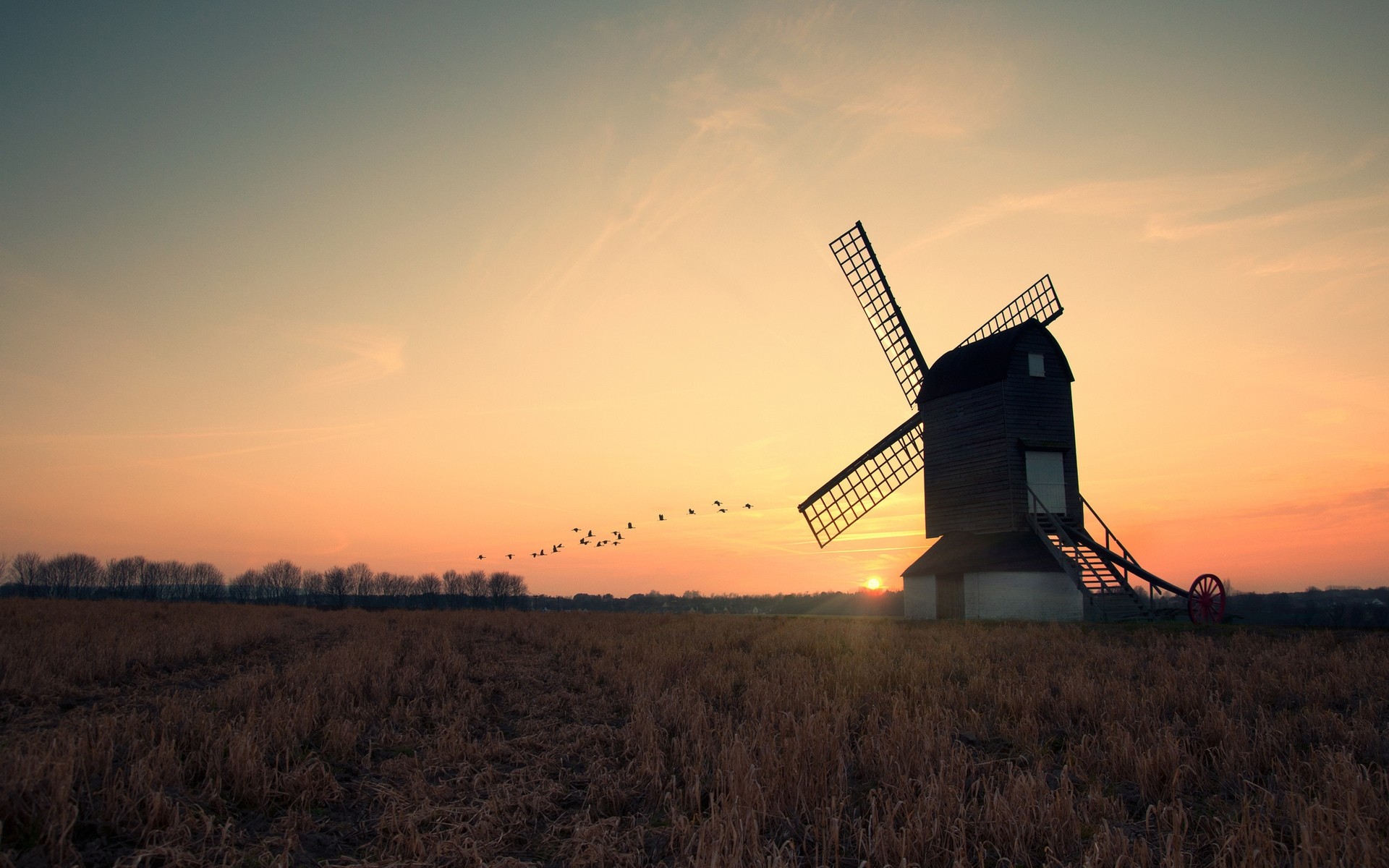 landscapes windmill sunset farm landscape agriculture wind grinder sky dawn evening outdoors countryside travel environment field backlit nature mill hill land