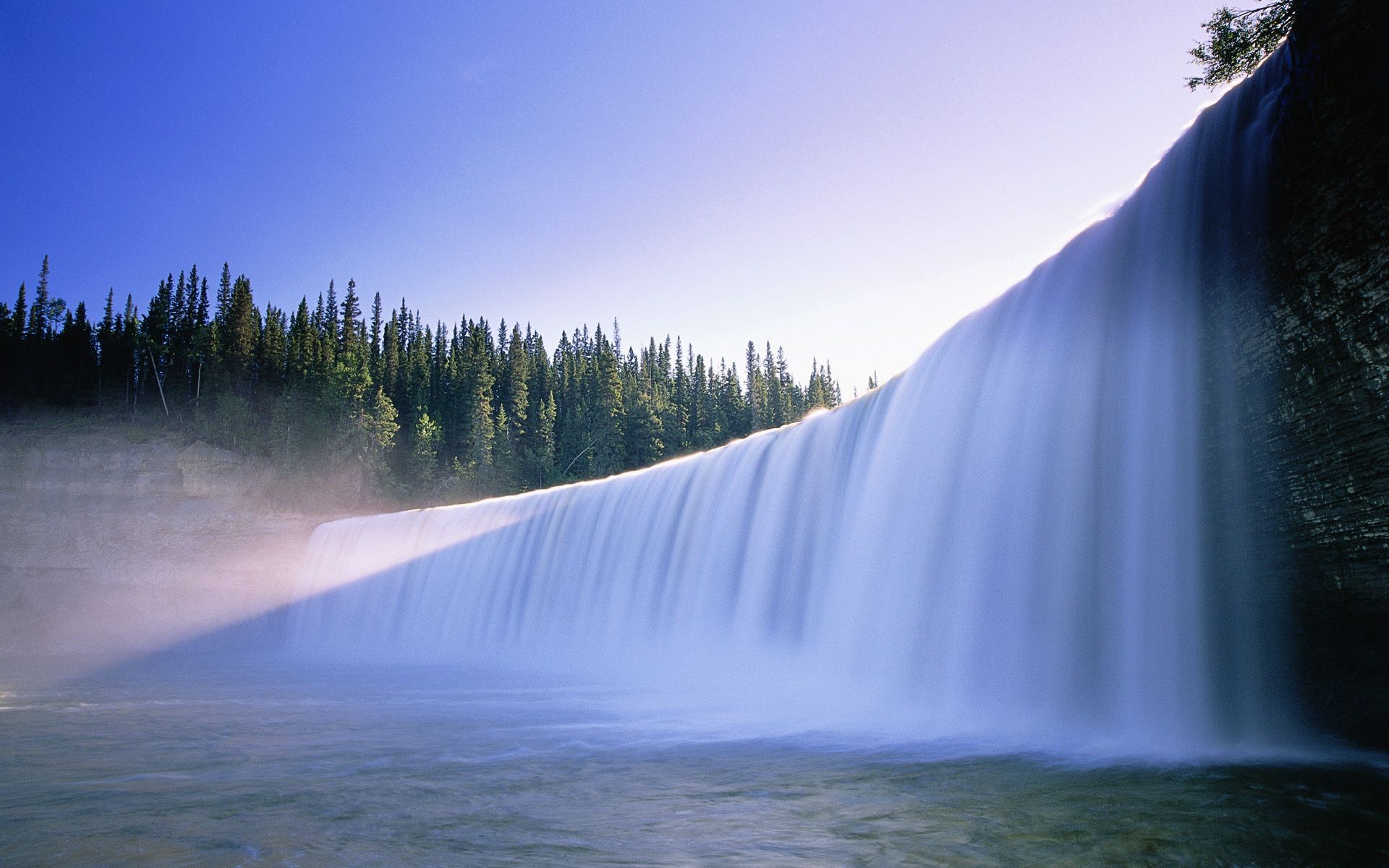 waterfalls water waterfall landscape river nature outdoors snow travel