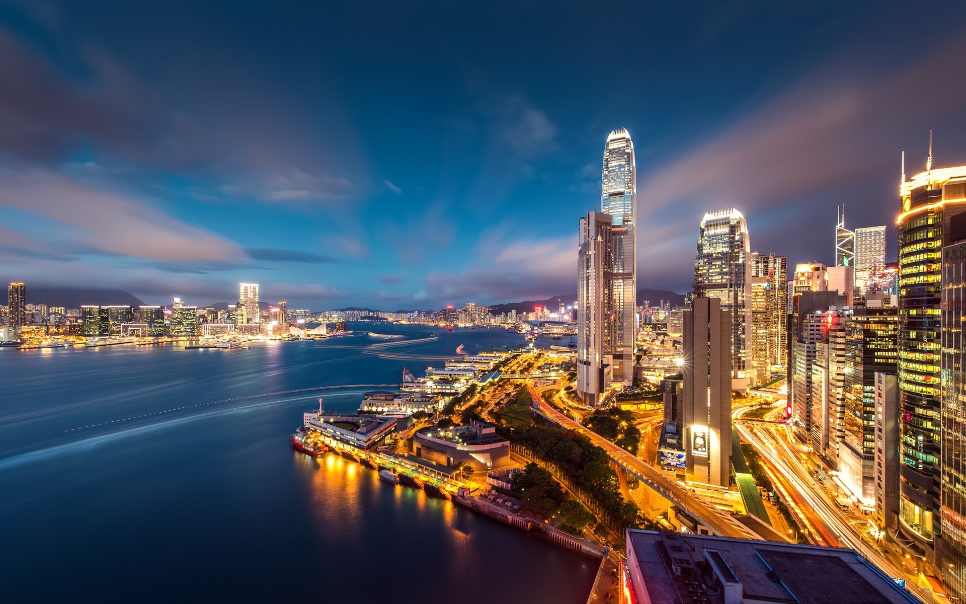 cina città città centro grattacielo skyline crepuscolo architettura viaggi città traffico casa affari ponte sera illuminato cielo acqua ufficio tramonto fiume edifici baia luce notte