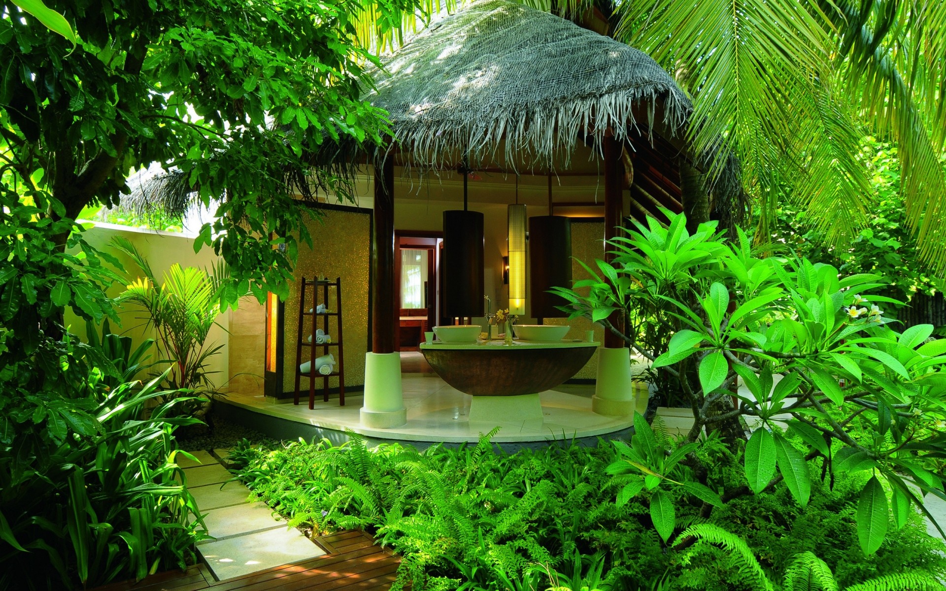 лето сад древесины отель дерево роскошные курорт семья тропический дом лист на открытом воздухе природа пышные релаксация