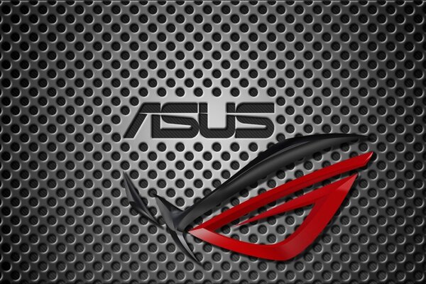 Logotipo de Asus sobre fondo gris