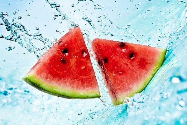 Abstraction watermelon in a splash of water