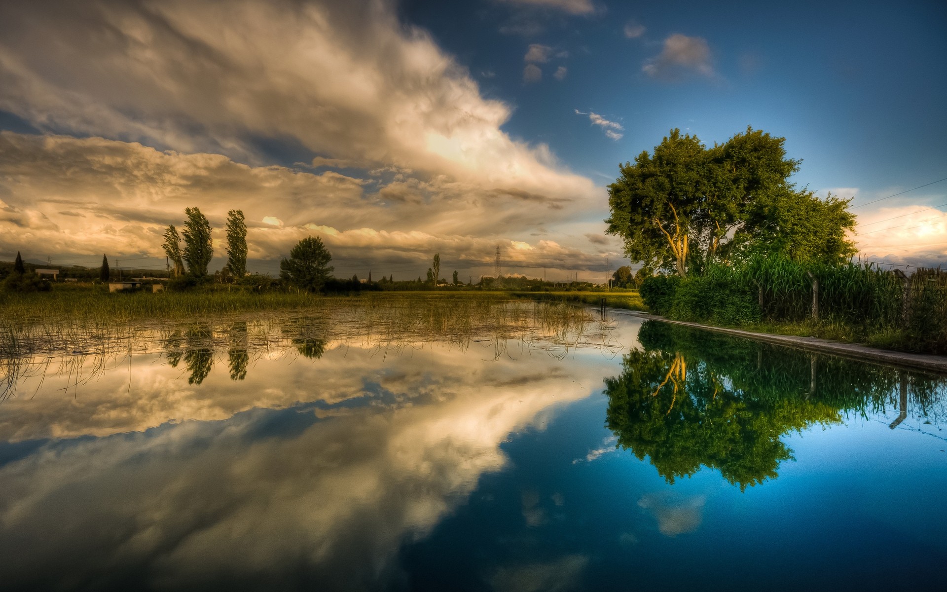 landscapes water sunset lake reflection dawn nature landscape sky river tree sun outdoors summer evening cloud fair weather clouds hdr