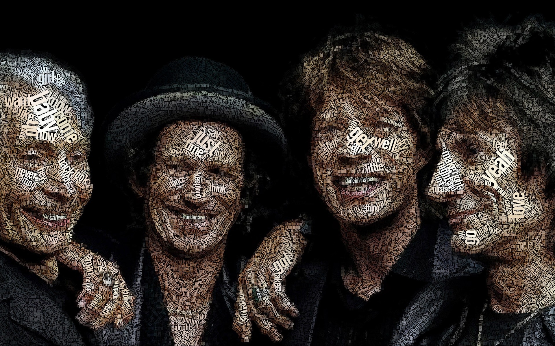 musikgruppen porträt mann gesicht kunst rolling stones mick jagger keith richards charlie watts ronnie wood rocklegende