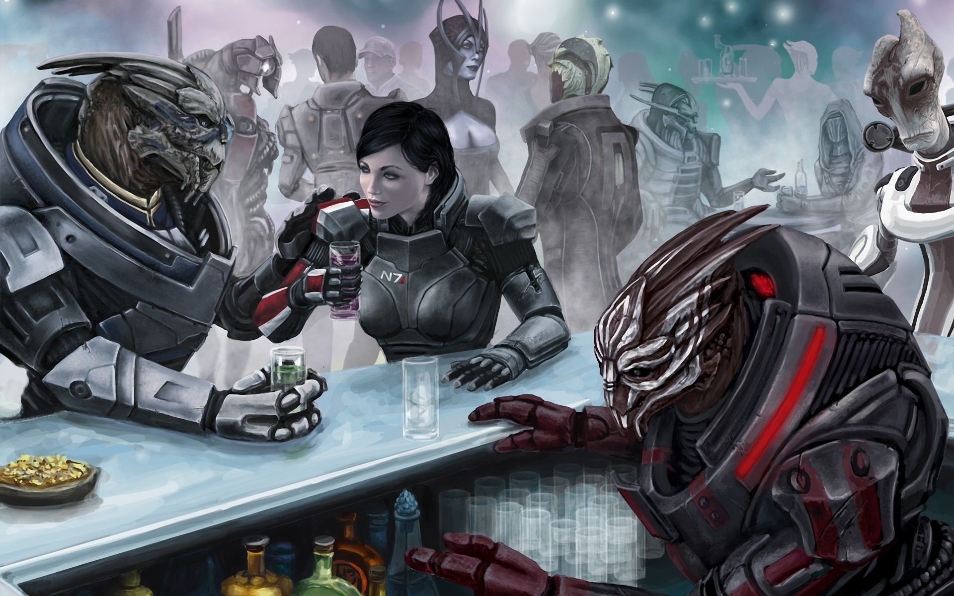 other games exhibition technology illustration desktop garrus vakarian commander shephard