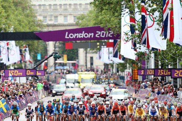 The Olympic Games. Cyclists. 150 meters