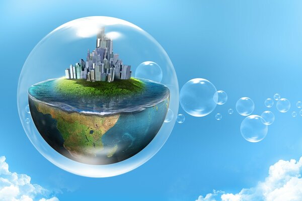 A small country in a soap bubble