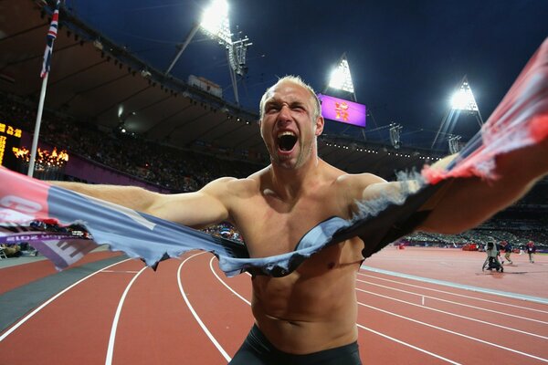 The joy of a winner in athletics