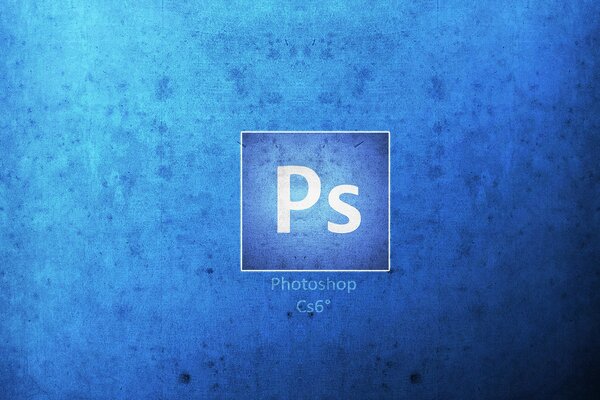 Logotipo retro de Photoshop sobre fondo azul