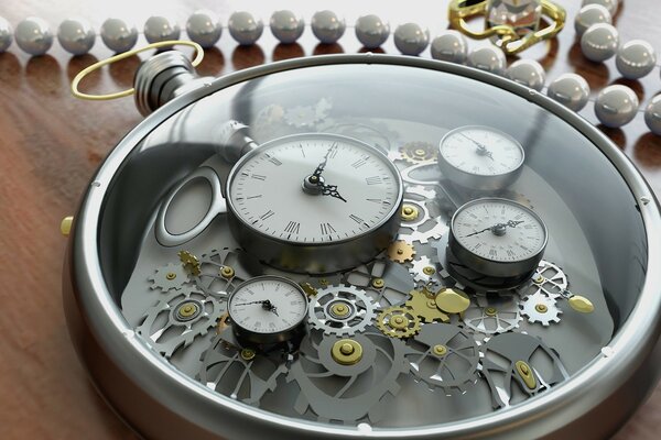 Horloge dans l horloge en gros plan