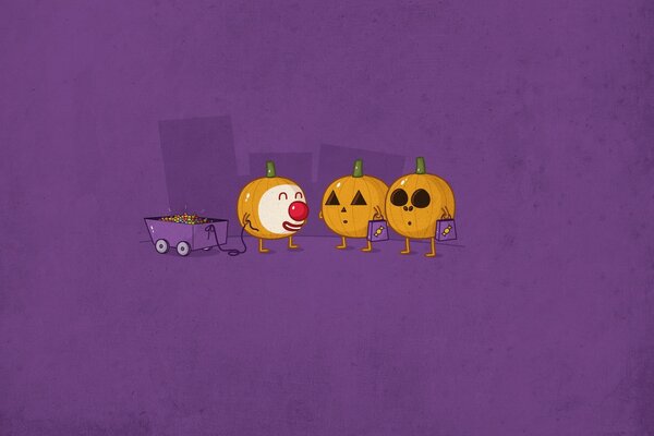 Illustrazione di una festa di Halloween con zucche Toon