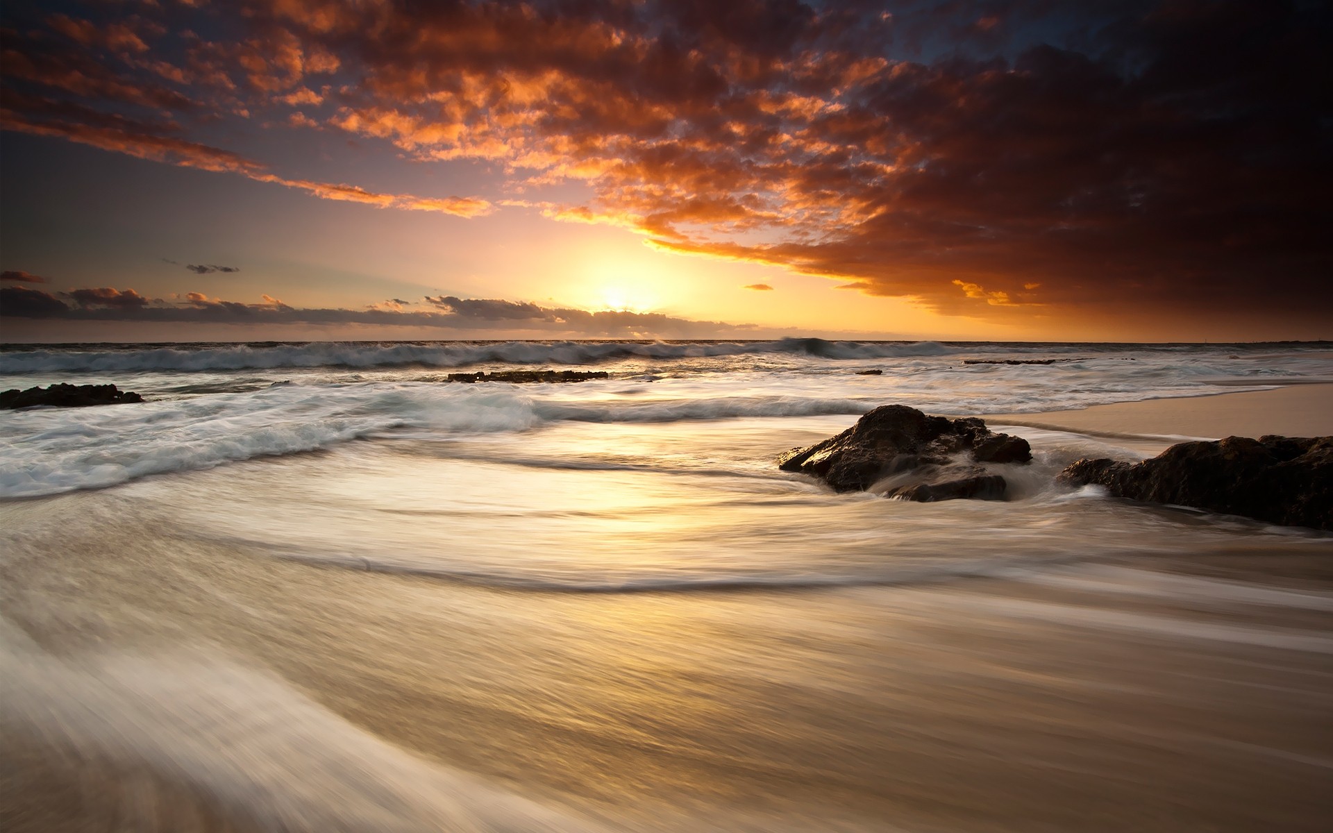 paisaje puesta de sol playa agua amanecer océano mar crepúsculo paisaje sol noche mar paisaje arena surf ola cielo nube buen tiempo viajes olas fondo nubes