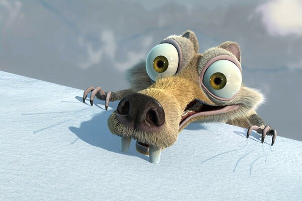 Crazy squirrel from the cartoon ice Age