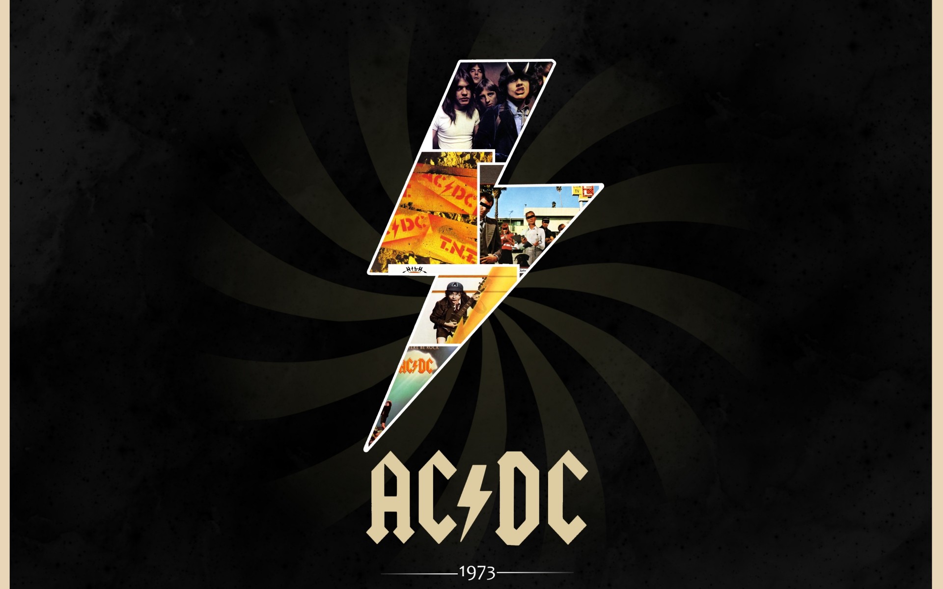 grupos de música oscuro ac dc logotipo fondo