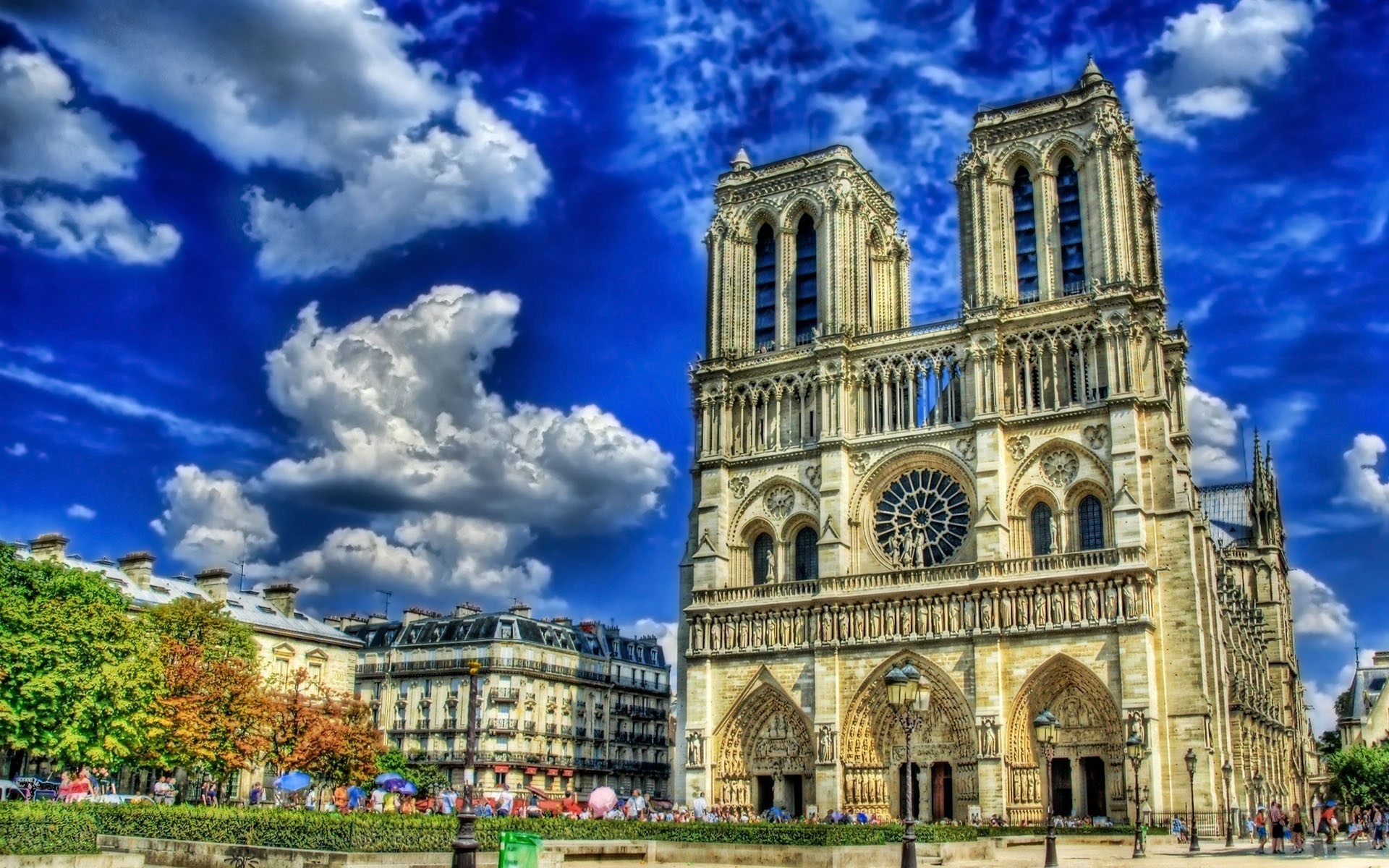 france church architecture religion sky cathedral building travel tourism city cloud outdoors old sight historic landmark exterior religious tower famous notre dame hdr desktop background