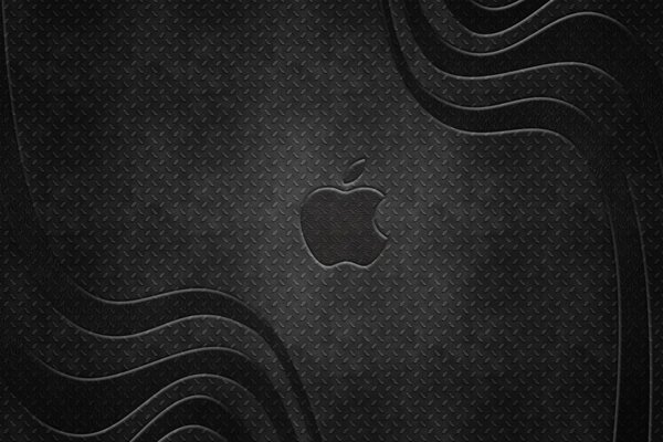 Apple logo on a black background