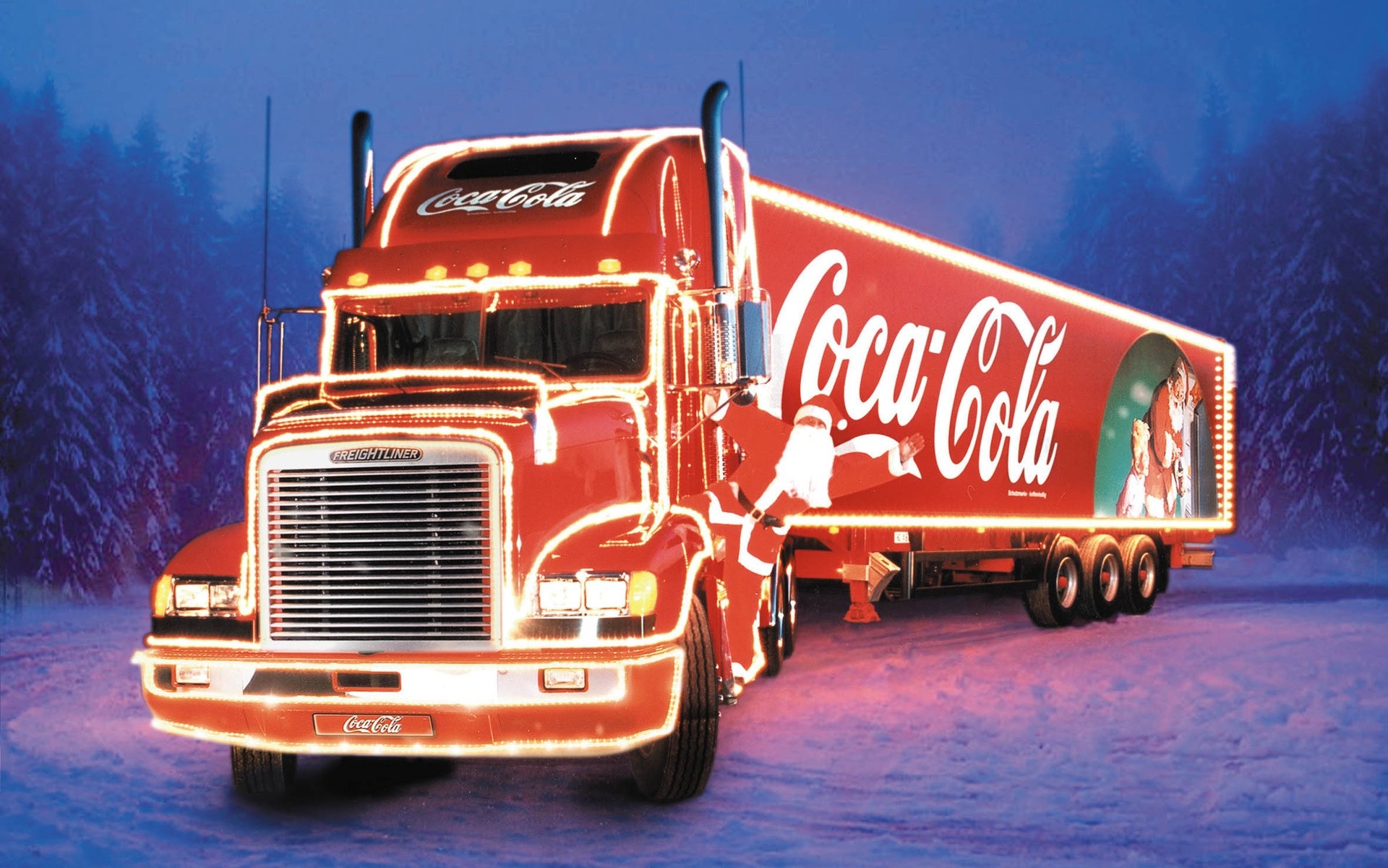 weihnachten auto transportsystem lkw auto fahren reisen verkehr urlaub coca-cola