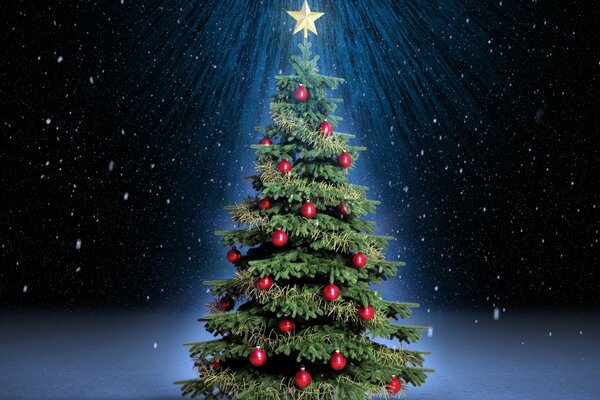 Albero di Natale sotto il cielo stellato