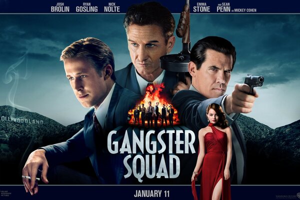 Cartaz de um filme sobre gangsters. Forte em espírito