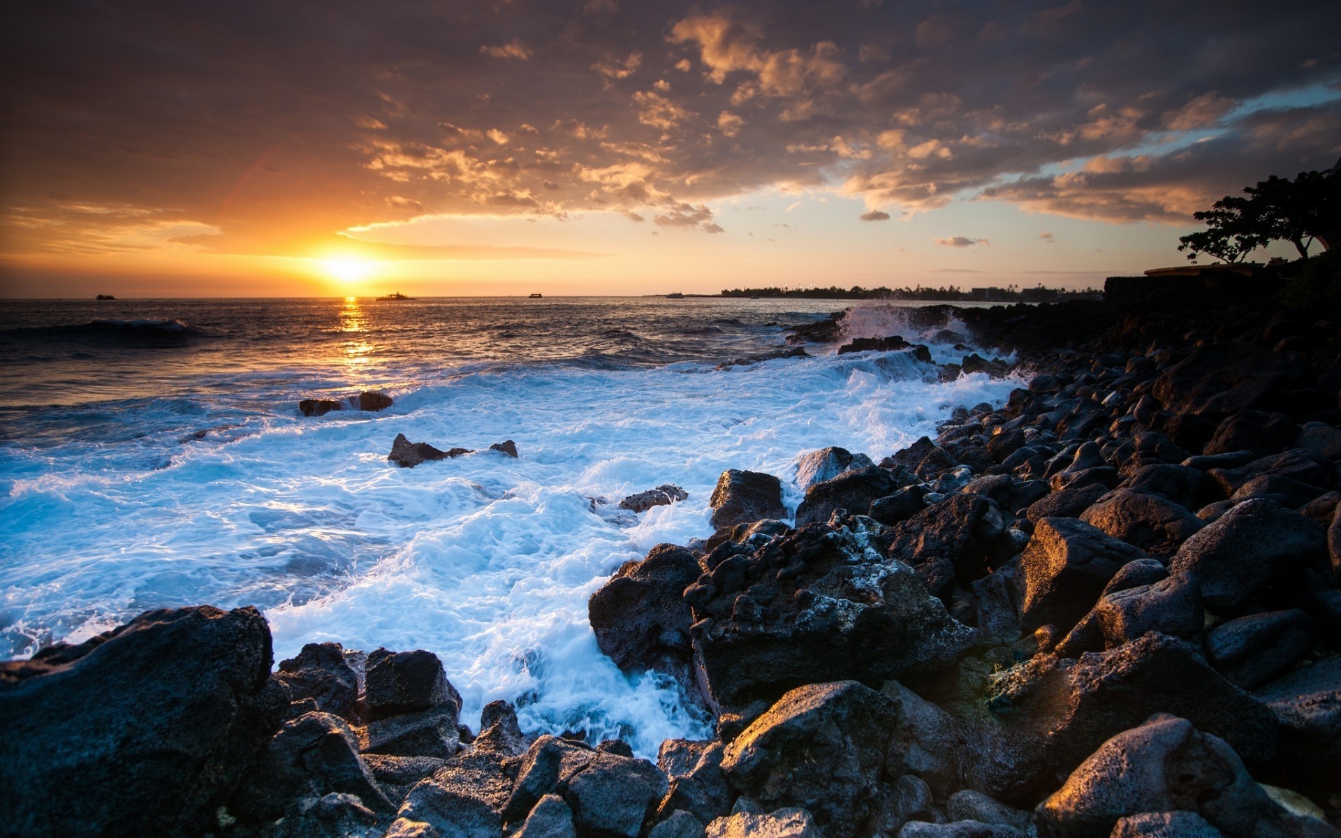 united states sunset dusk water dawn beach sea ocean evening sun seascape seashore sky landscape surf fair weather travel background clouds