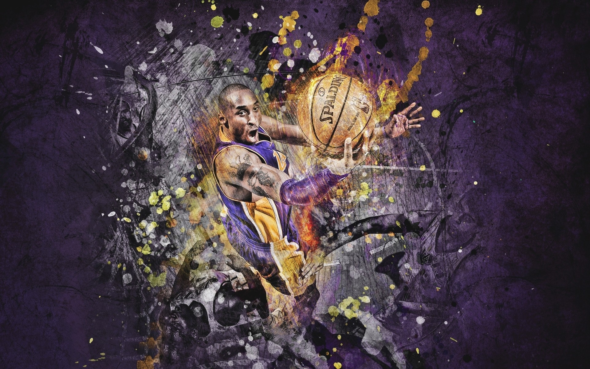 basketball art illustration painting graffiti artistic woman religion lakers basketball player background