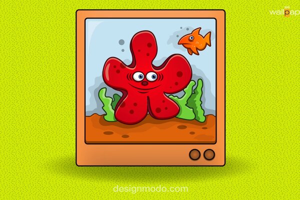 Ilustración de una estrella en un televisor