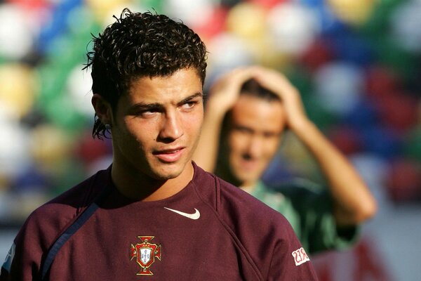 Portrait d un joueur sur un terrain de football