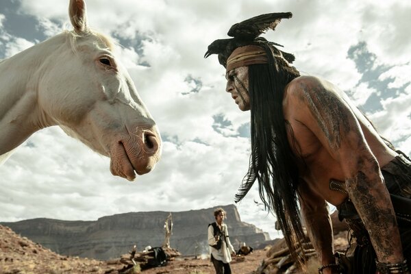 A shot from the movie the lone Ranger