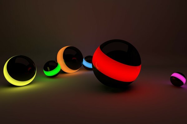 Desktop image glowing balls