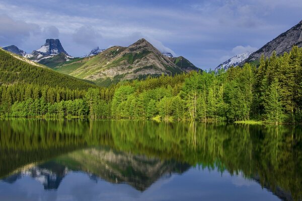 Beautiful mountain landscape and blue lake