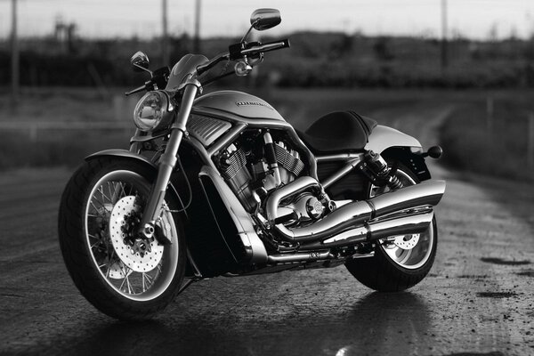 Black and white picture of a cool motorcycle