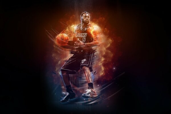 Creative picture with Miami basketball player